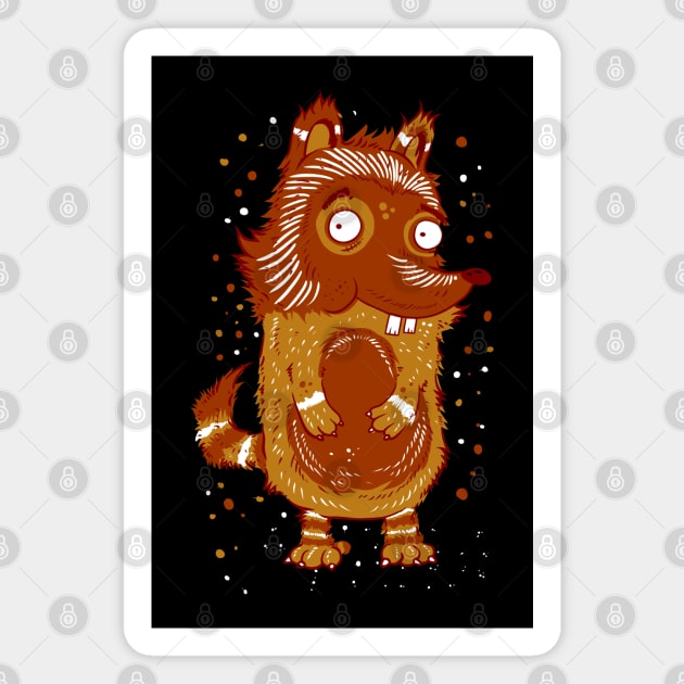 cute fox cartoon Magnet by Mako Design 